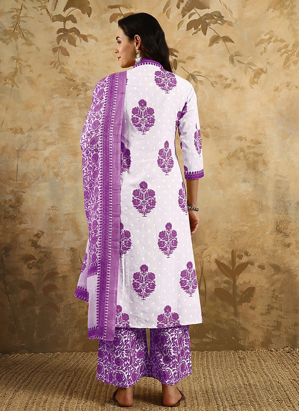Printed Blended Cotton Salwar Suit - T4517