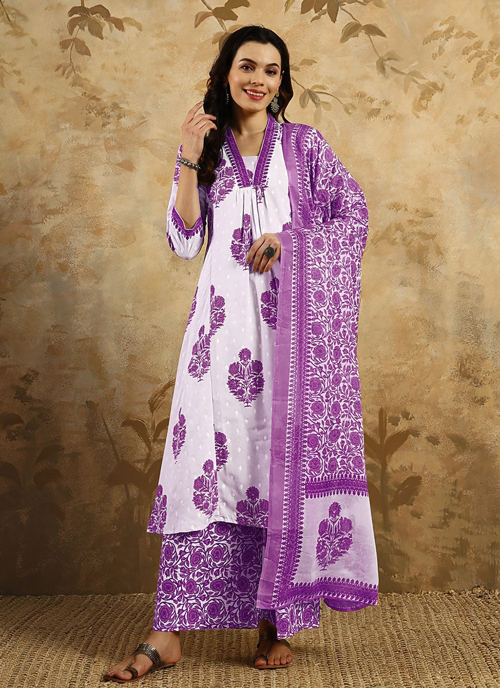 Printed Blended Cotton Salwar Suit - T4517