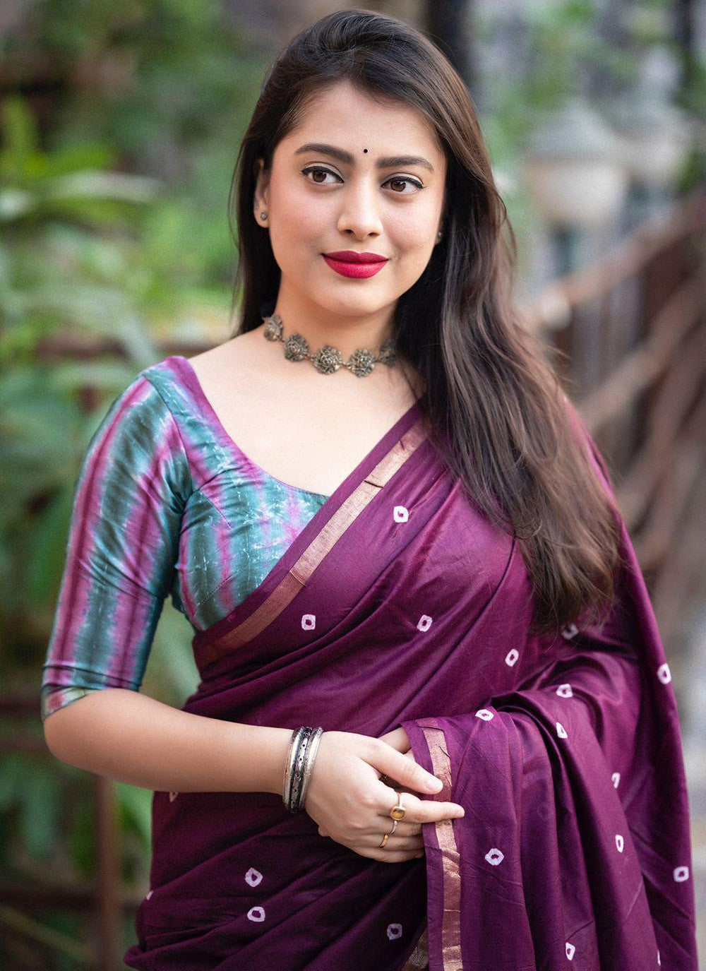 Contemporary Block Print Chanderi Cotton Saree - S5794