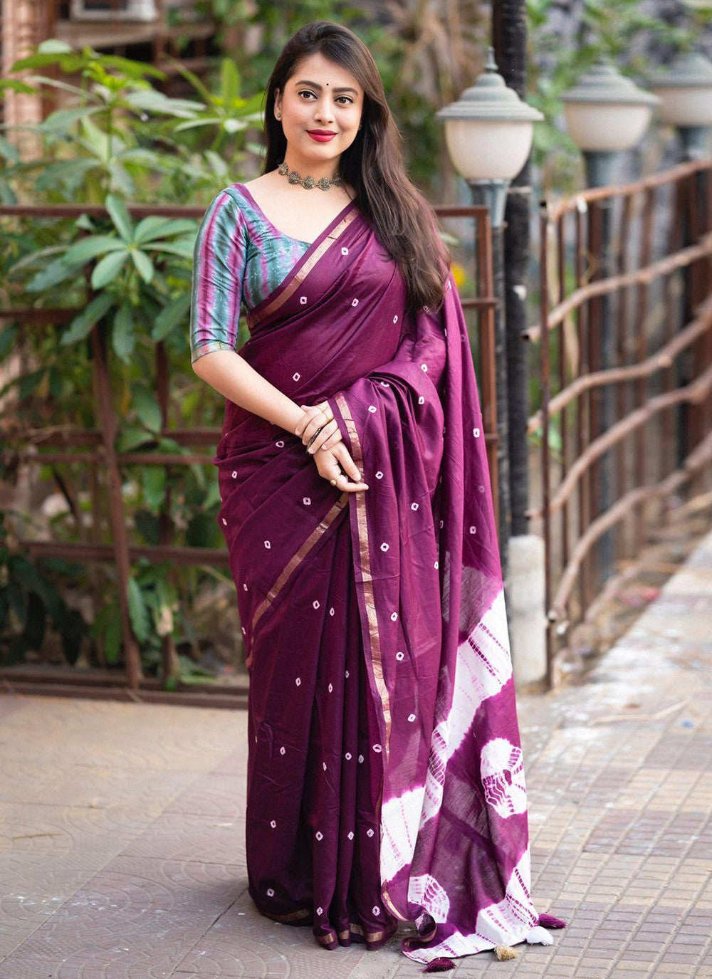 Contemporary Block Print Chanderi Cotton Saree - S5794