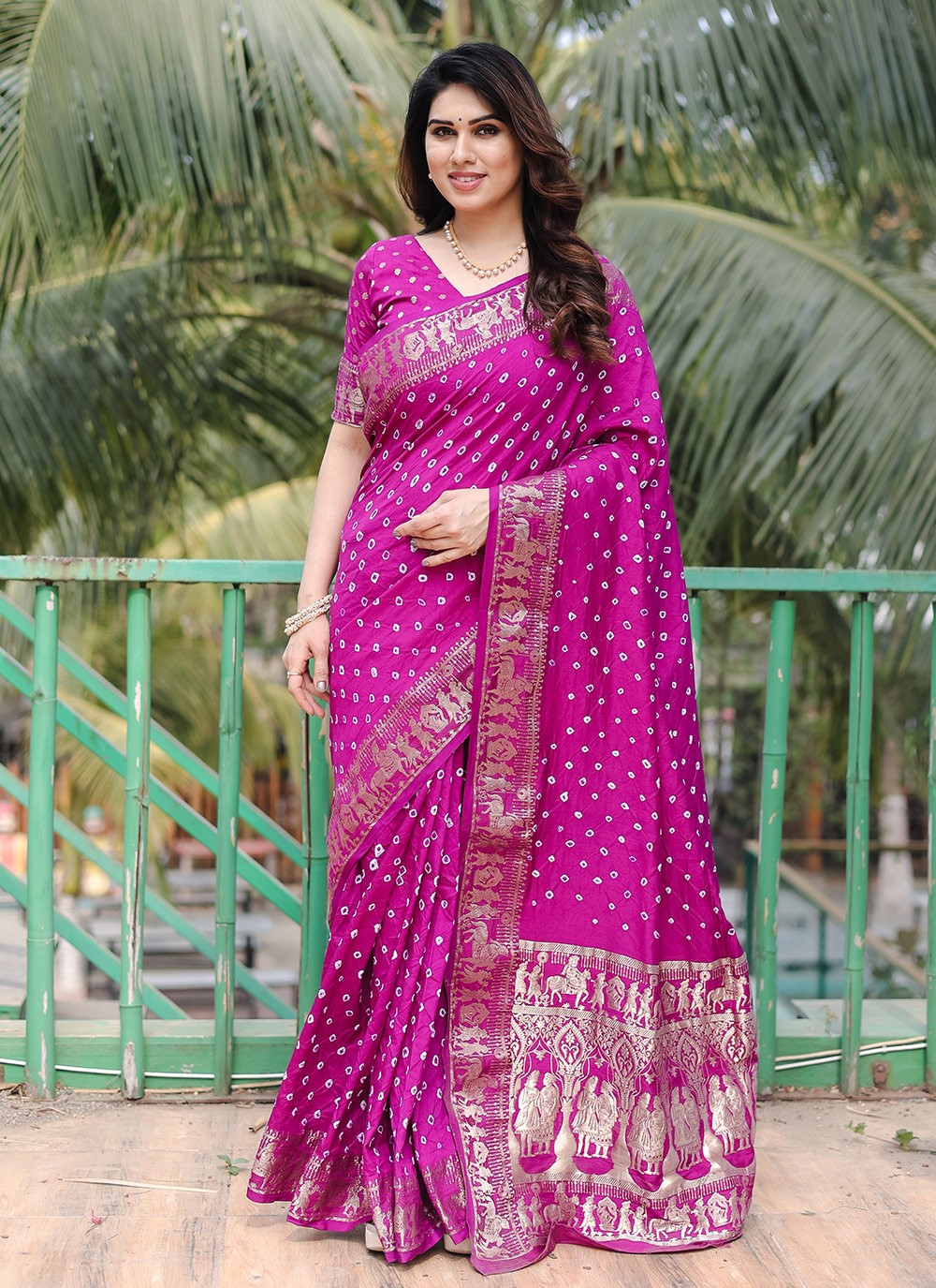Classic Border Work Silk Saree - S9034