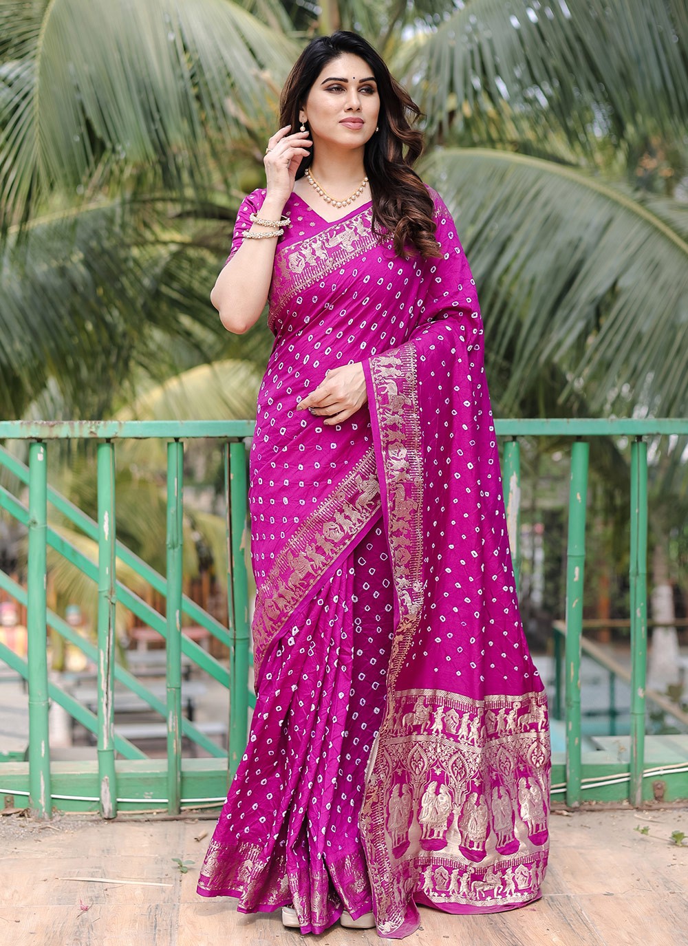 Classic Border Work Silk Saree - S9034