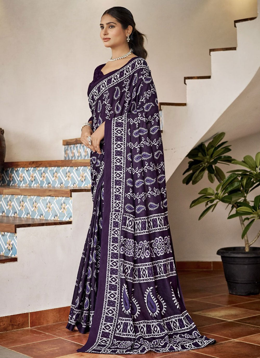 Printed Cotton Saree - S11686