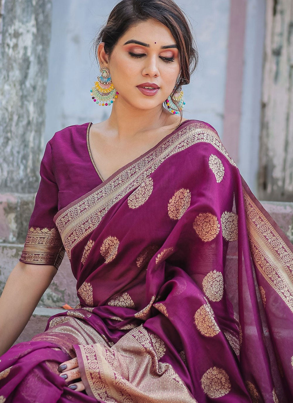 Classic Woven Chanderi Silk Saree - S7288