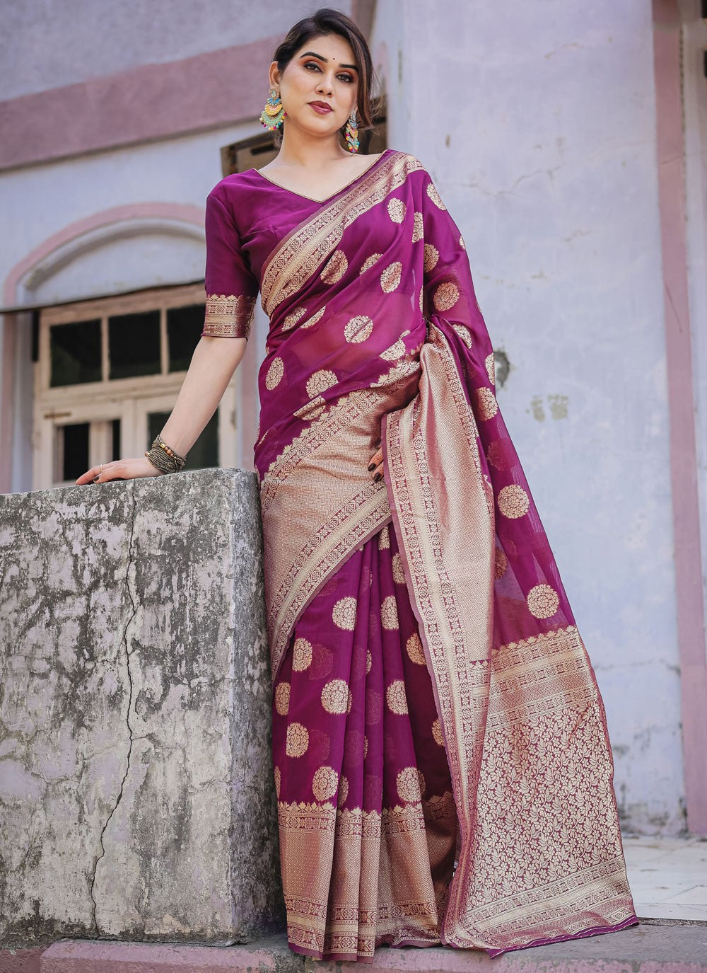 Classic Woven Chanderi Silk Saree - S7288