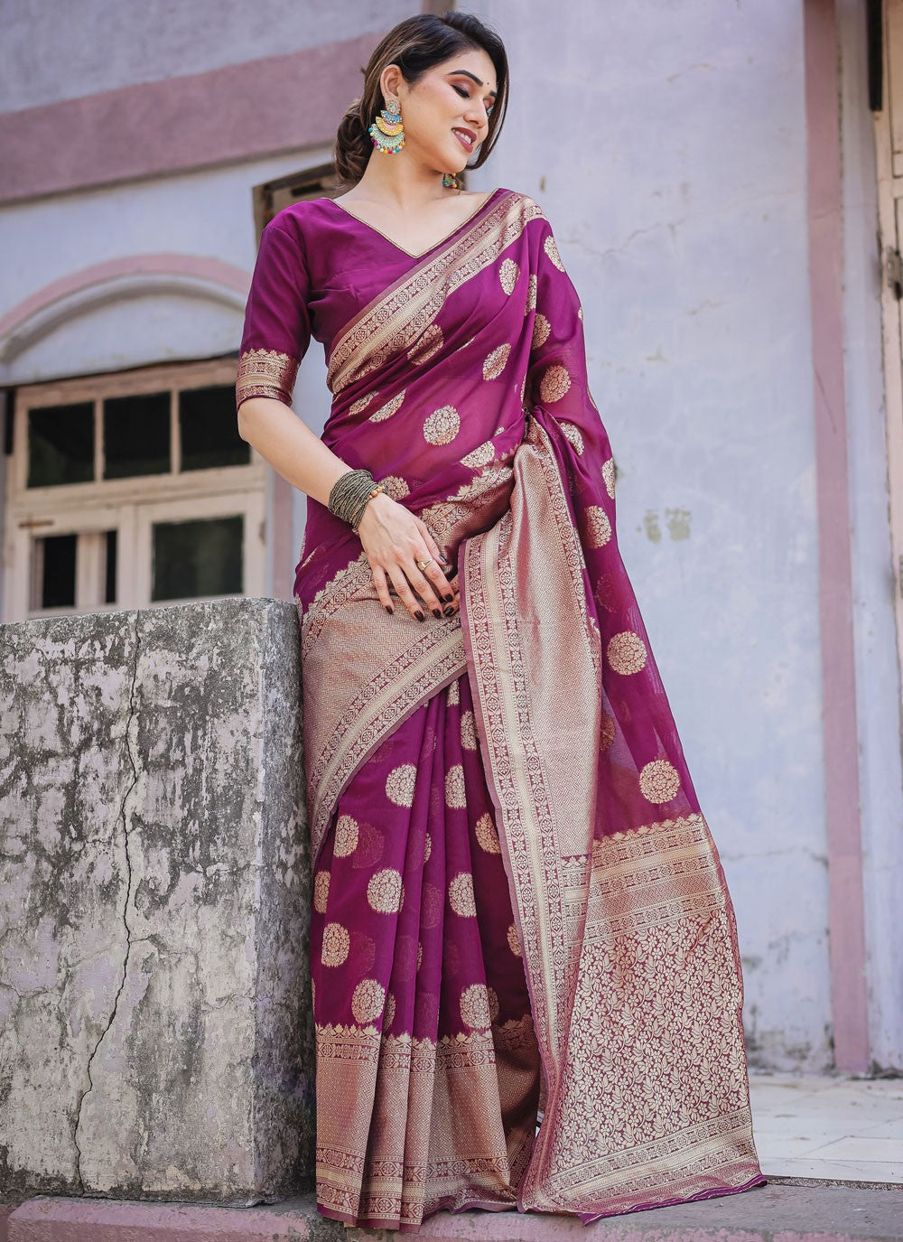 Classic Woven Chanderi Silk Saree - S7288