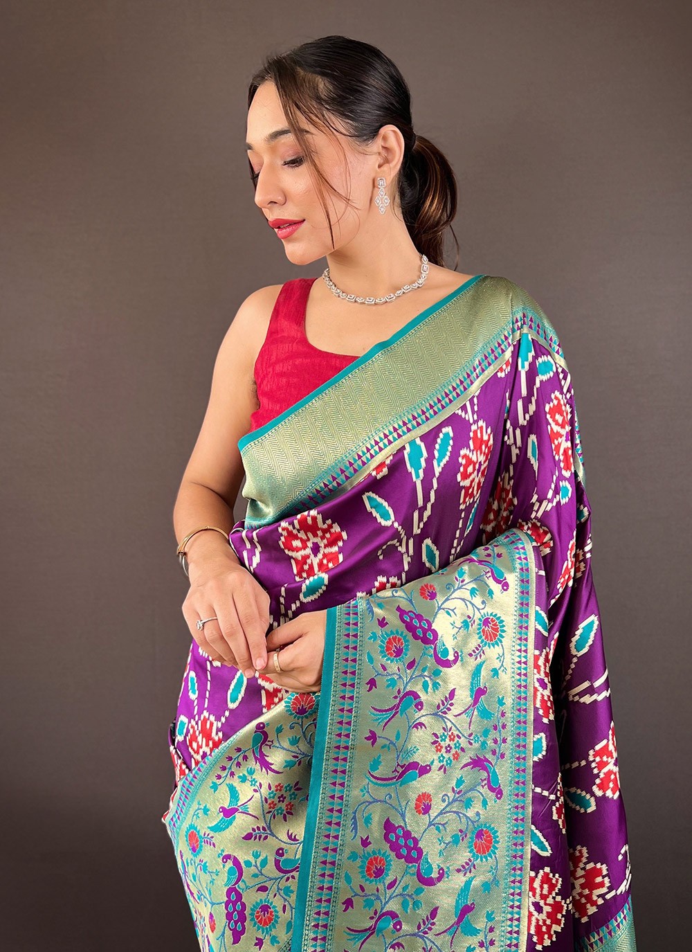Classic Saree Printed Purple Silk Saree S13706