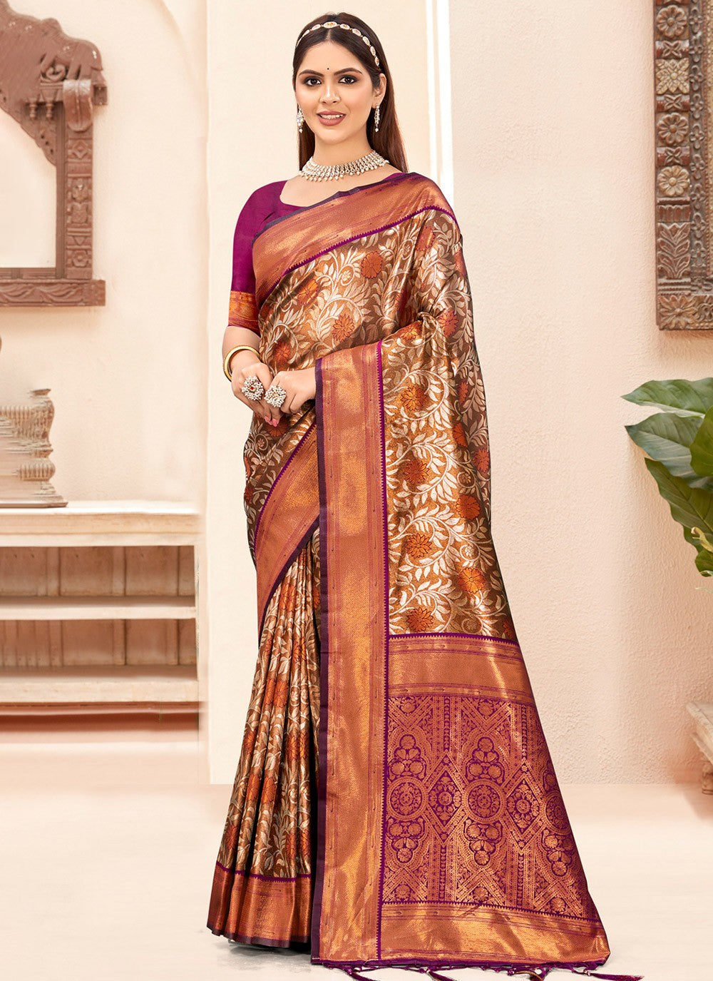 Classic Printed Silk Saree - S6599