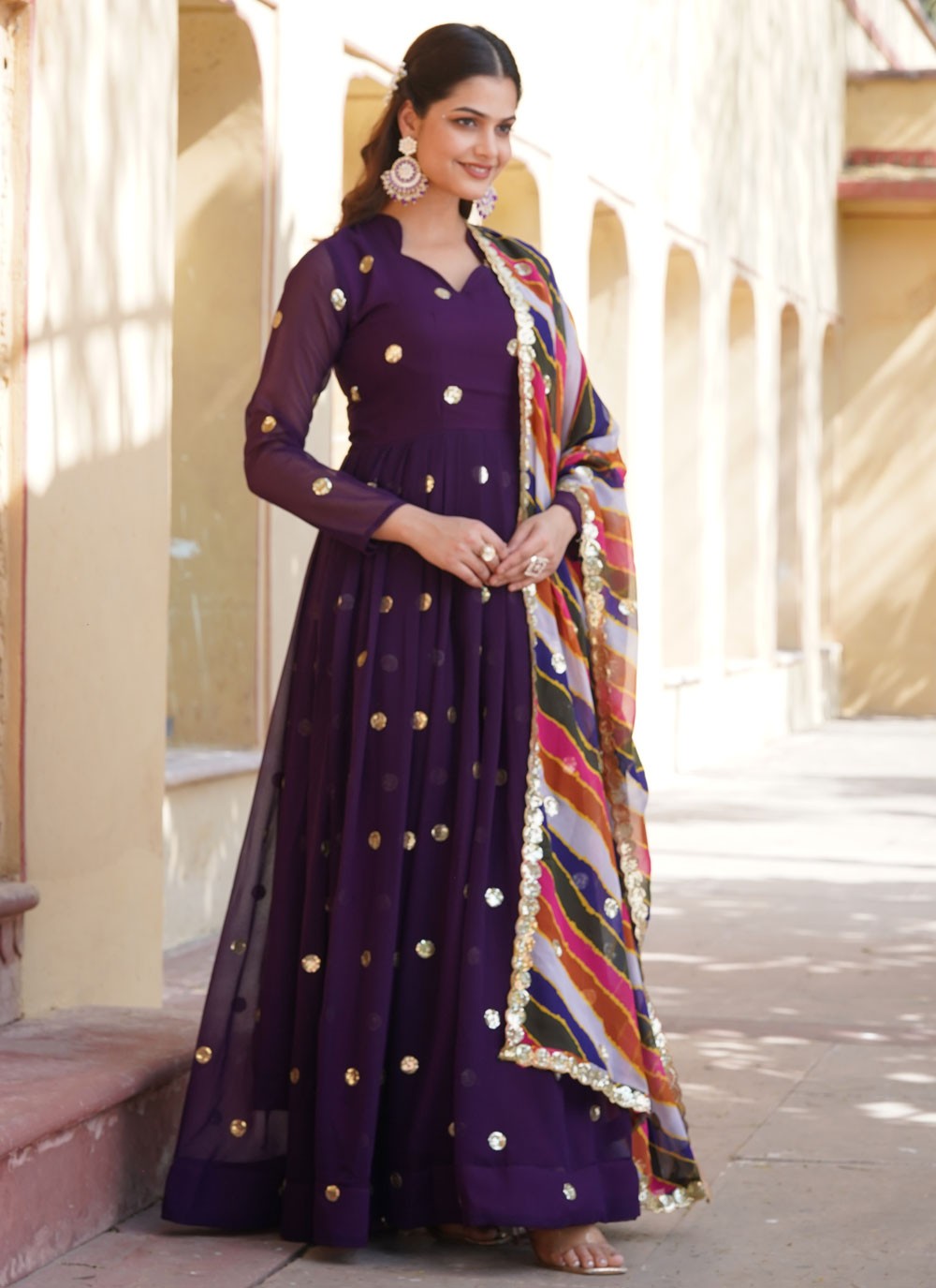 Faux Georgette Gown - G1386