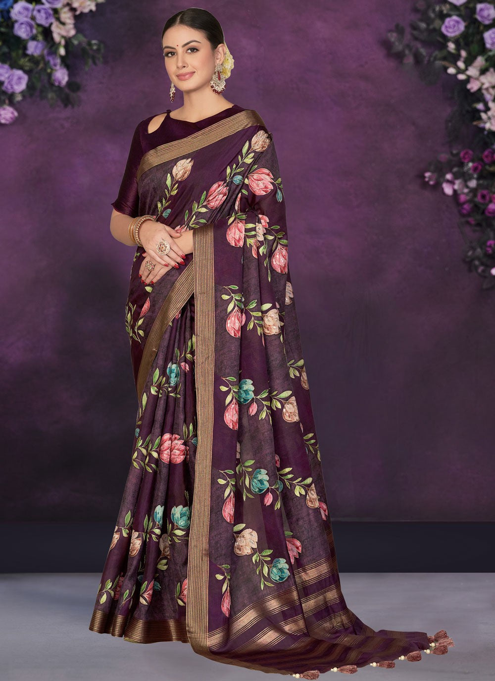 Classic Embroidered Tussar Silk Saree - S9296