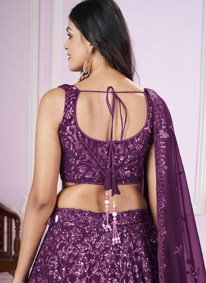 Embroidered Net A - Line Lehenga - L2142