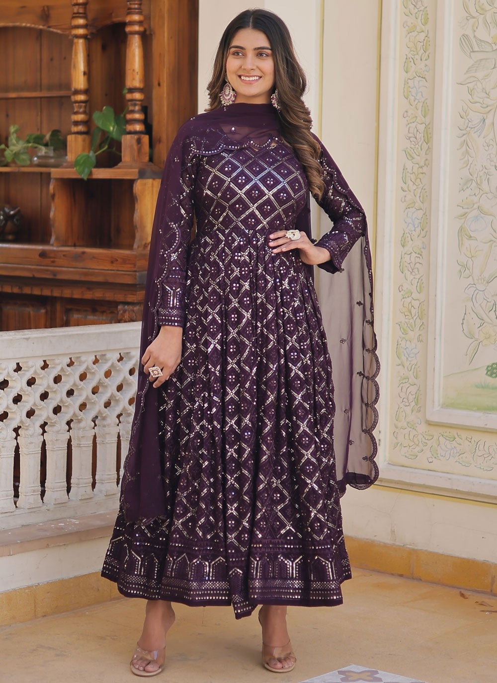 Faux Georgette Gown - G1276