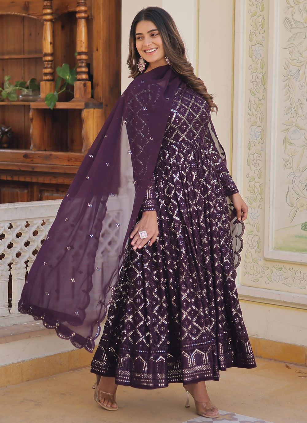 Faux Georgette Gown - G1276