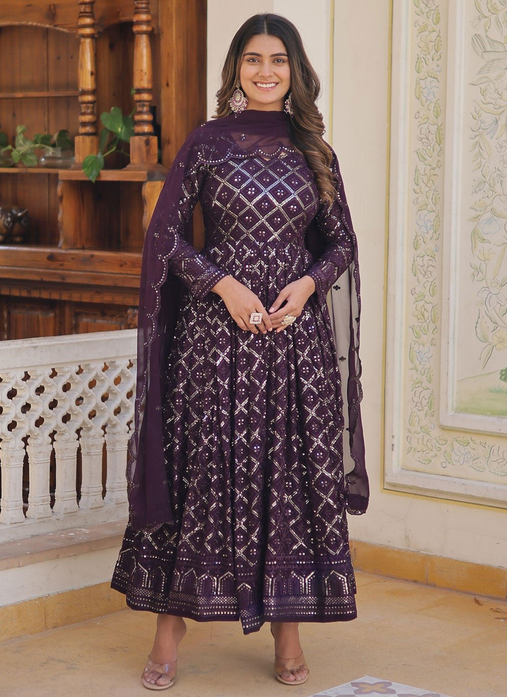 Faux Georgette Gown - G1276