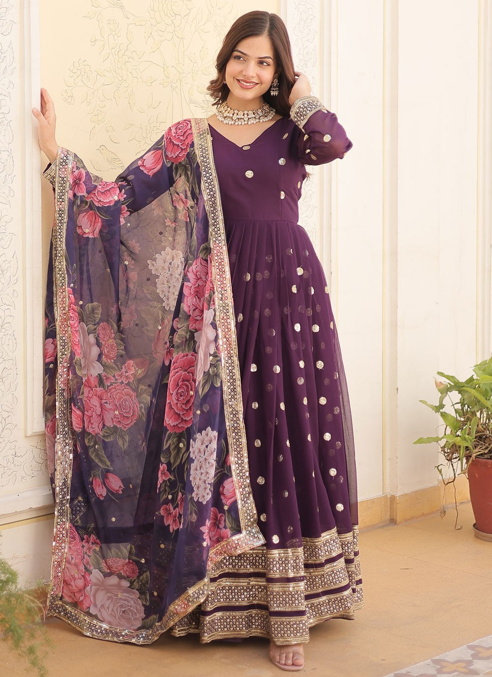 Faux Georgette Gown - G1471