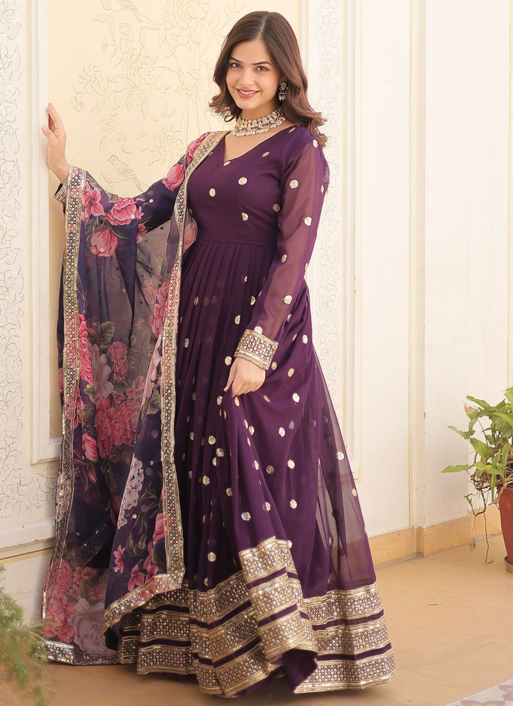 Faux Georgette Gown - G1471