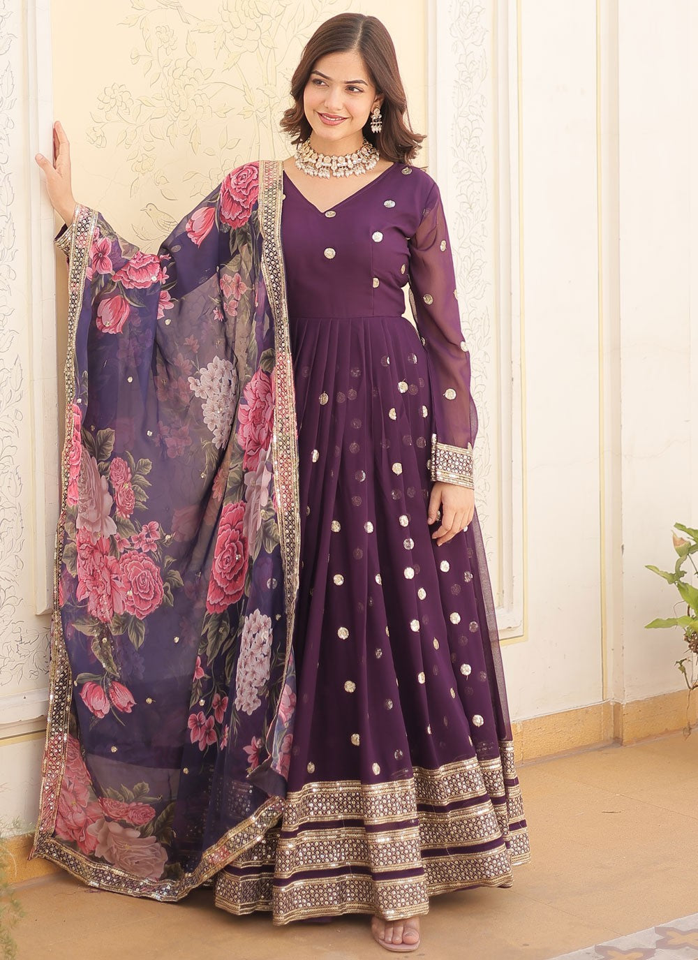Faux Georgette Gown - G1471