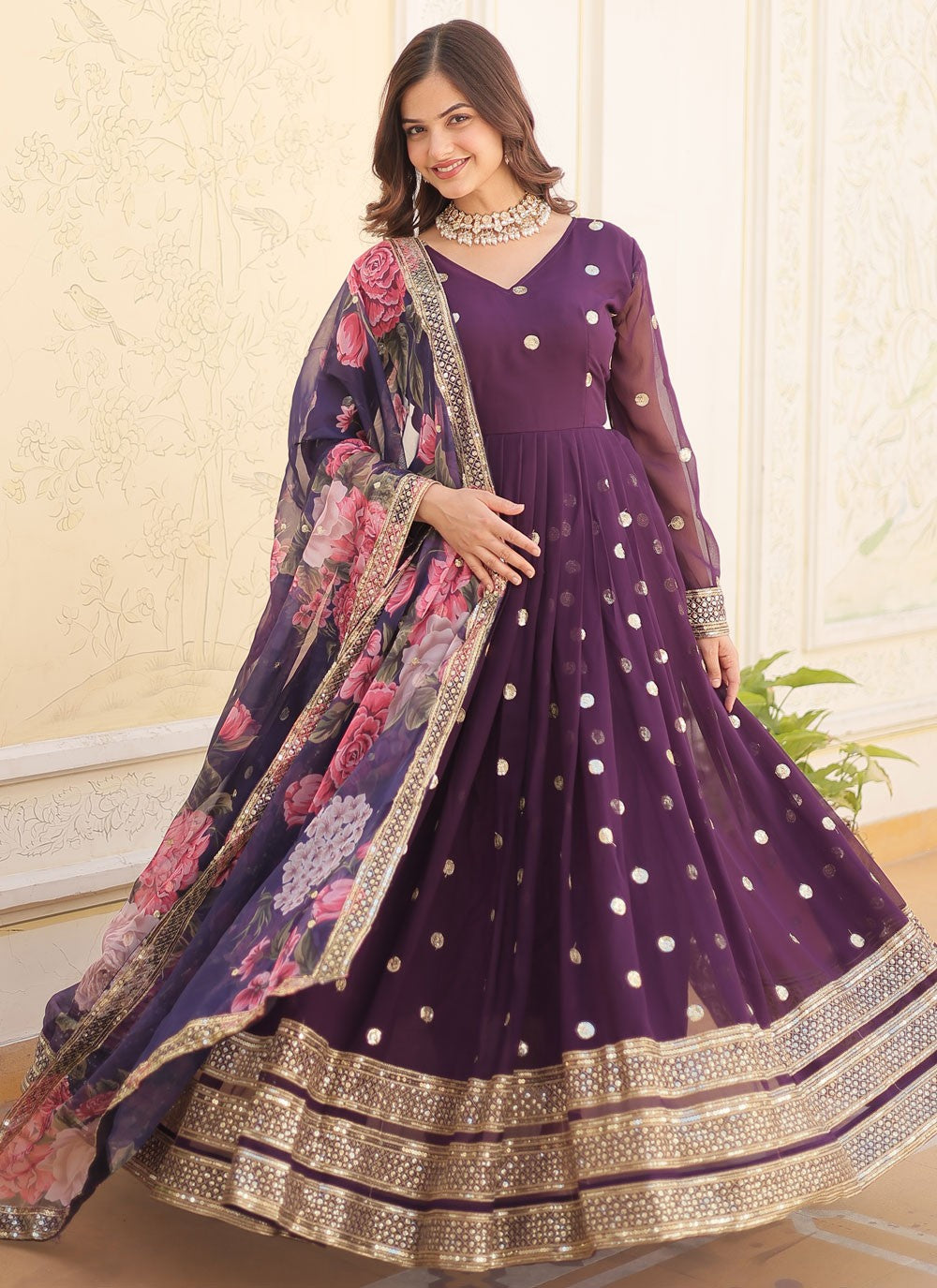 Faux Georgette Gown - G1471