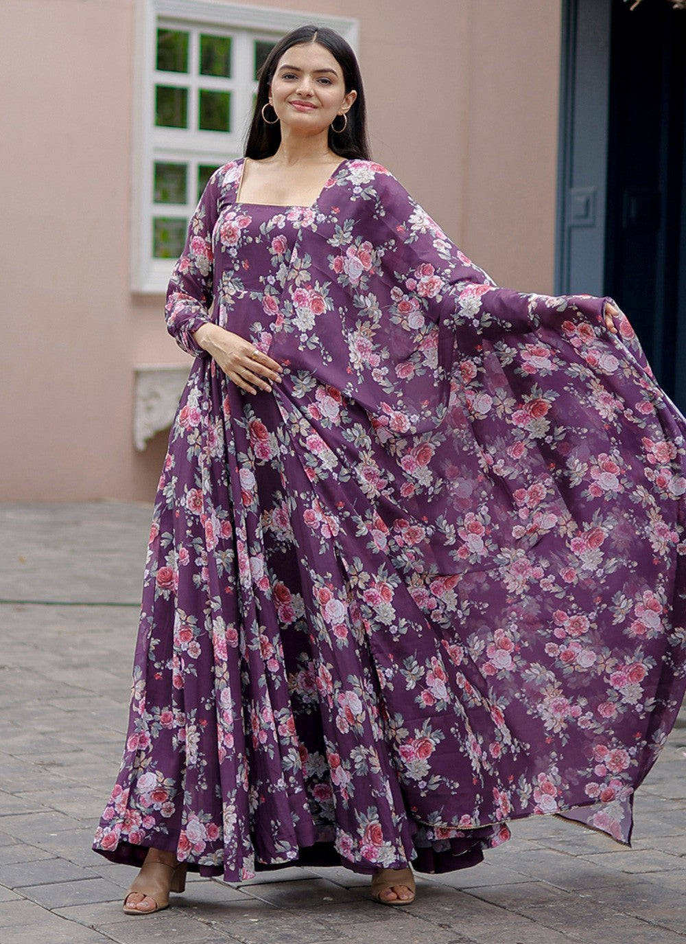 Faux Georgette Gown - G1136