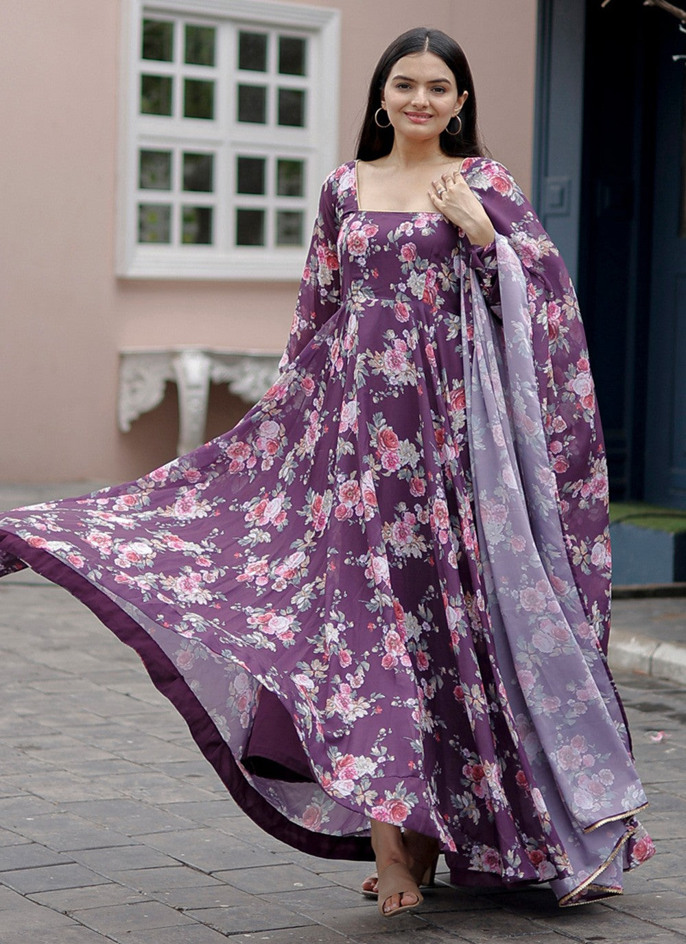Faux Georgette Gown - G1136