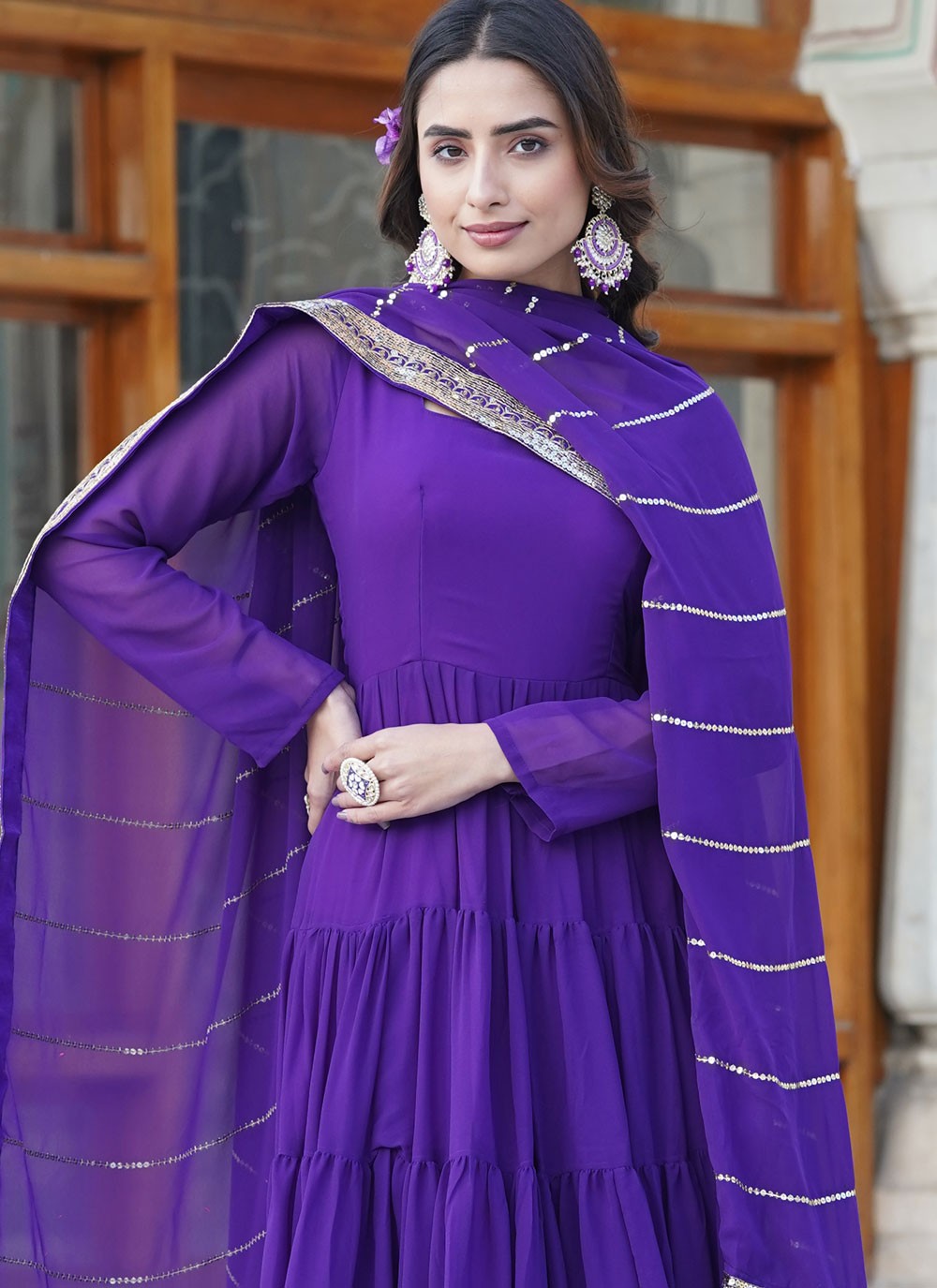 Faux Georgette Gown - G1328