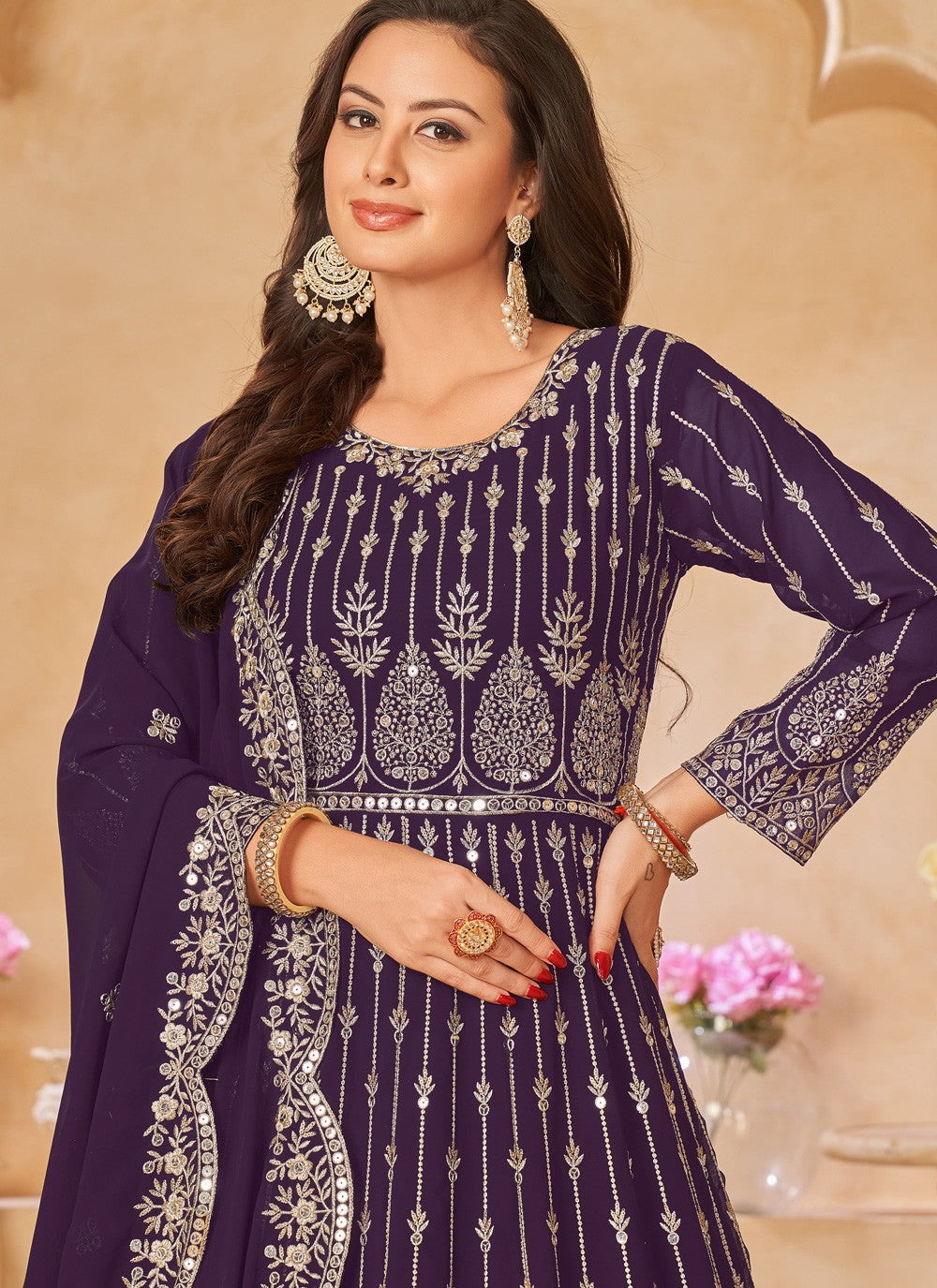 Faux Georgette Salwar Suit - T1488