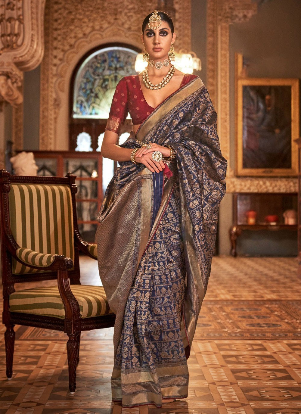 Classic Weaving Zari Banarasi Silk Saree - S4035