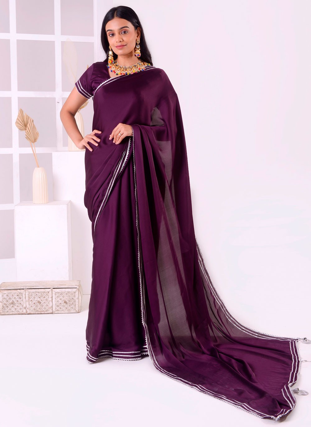 Classic Embroidered Georgette Saree - S7727