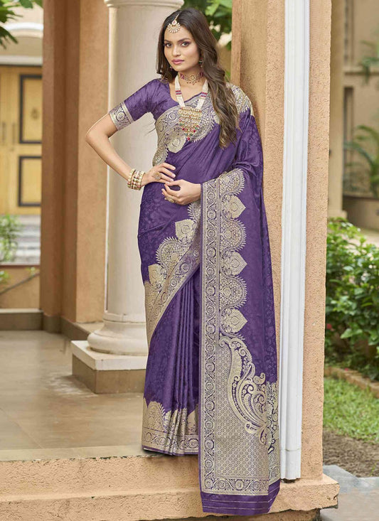 Purple Silk Classic Saree Woven S20432