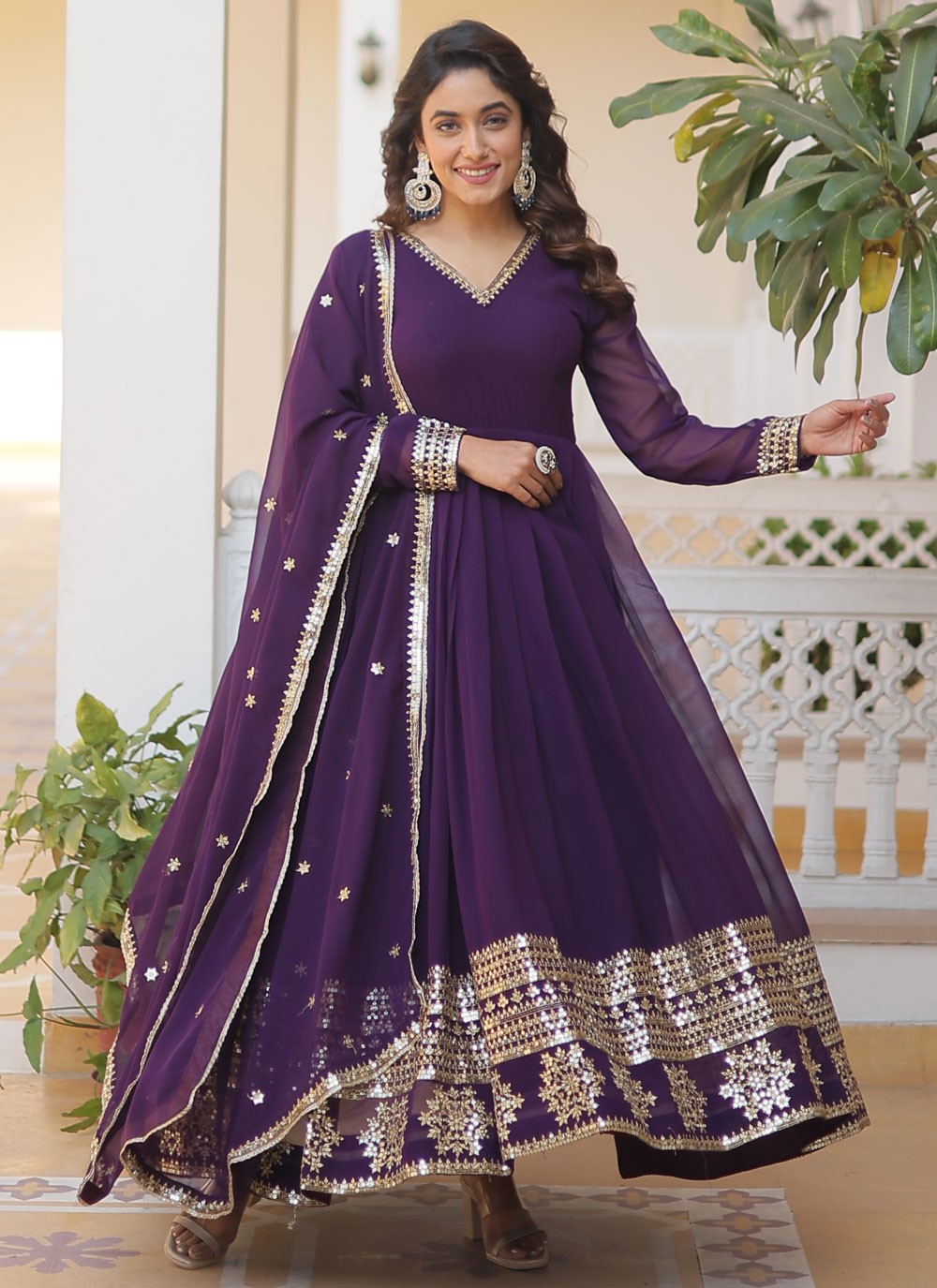 Faux Georgette Gown - G1273