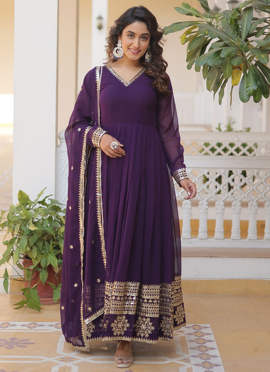 Faux Georgette Gown - G1273