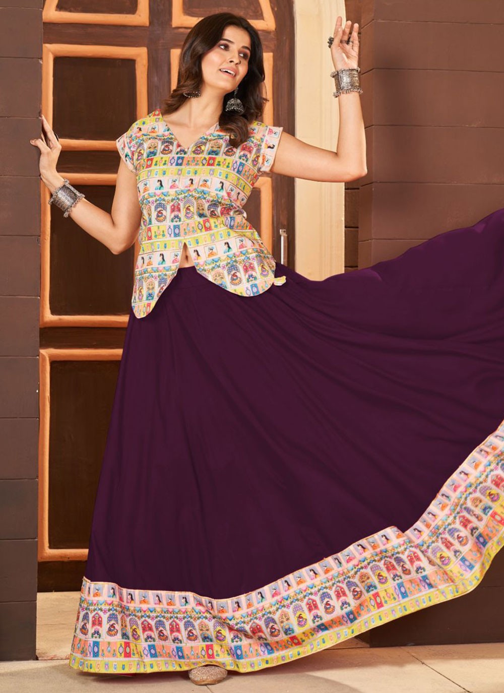 Border Work Rayon Readymade Lehenga Choli - L2327