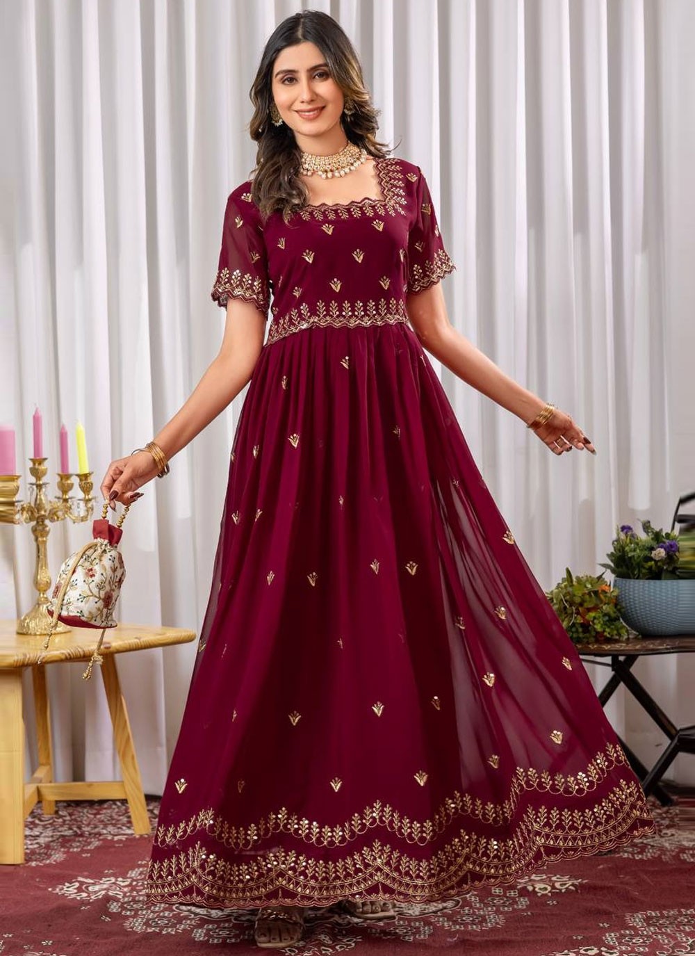 Faux Georgette Casual, Festival Gown G19870