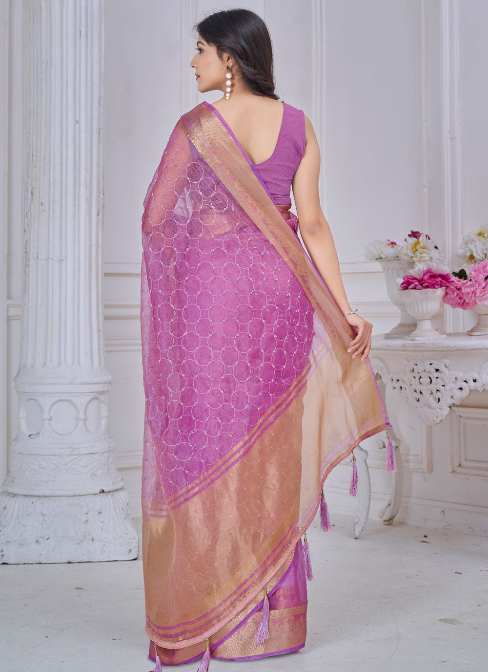 Jacquard Work Jacquard Purple Designer Saree S14982
