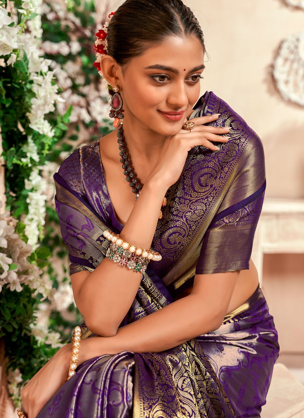 Classic Weaving Zari Malbari Silk Saree - S6499