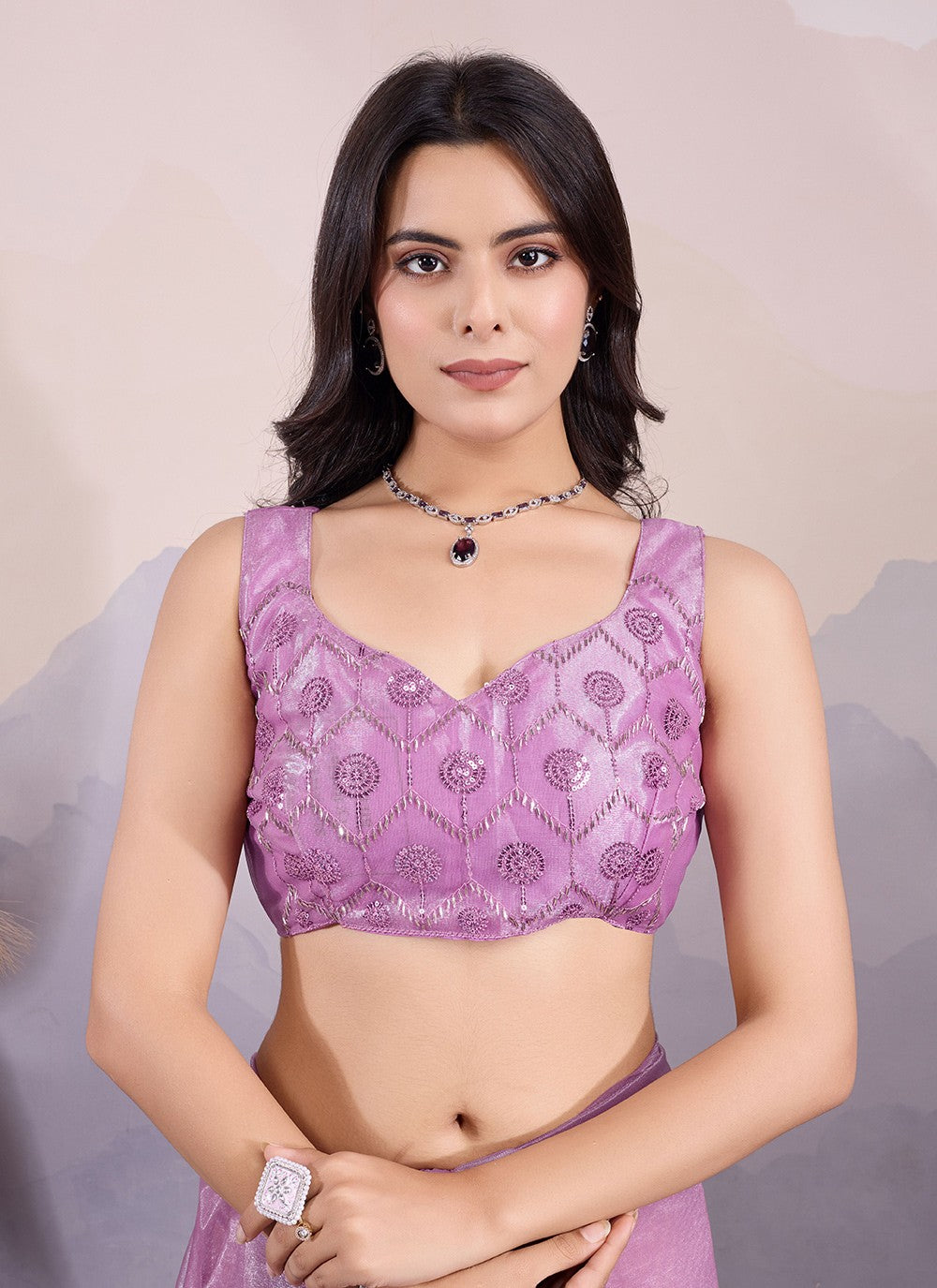 Classic Embroidered Net Saree - S8545