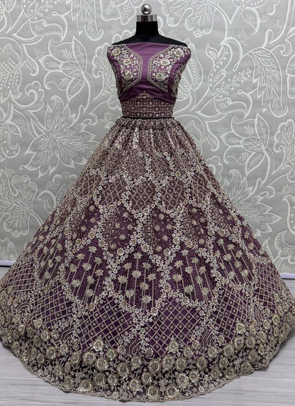 Net Engagement, Mehandi & Sangeet, Reception A - Line Lehenga L3609