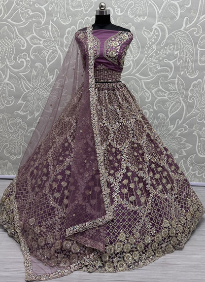Net Engagement, Mehandi & Sangeet, Reception A - Line Lehenga L3609