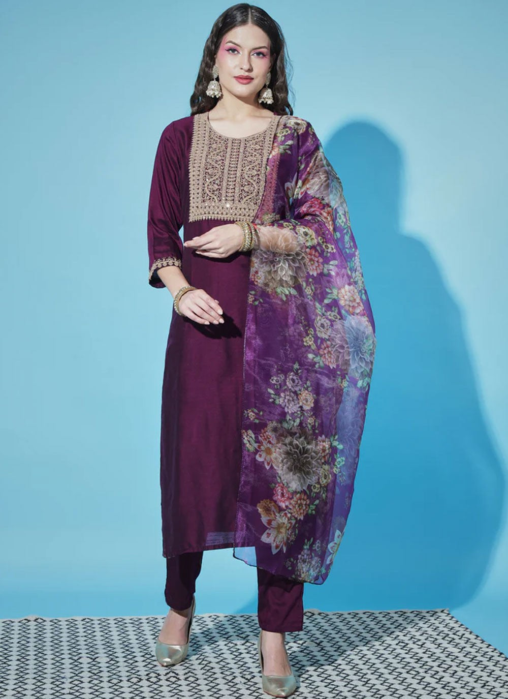 Silk Salwar Suit - T1339