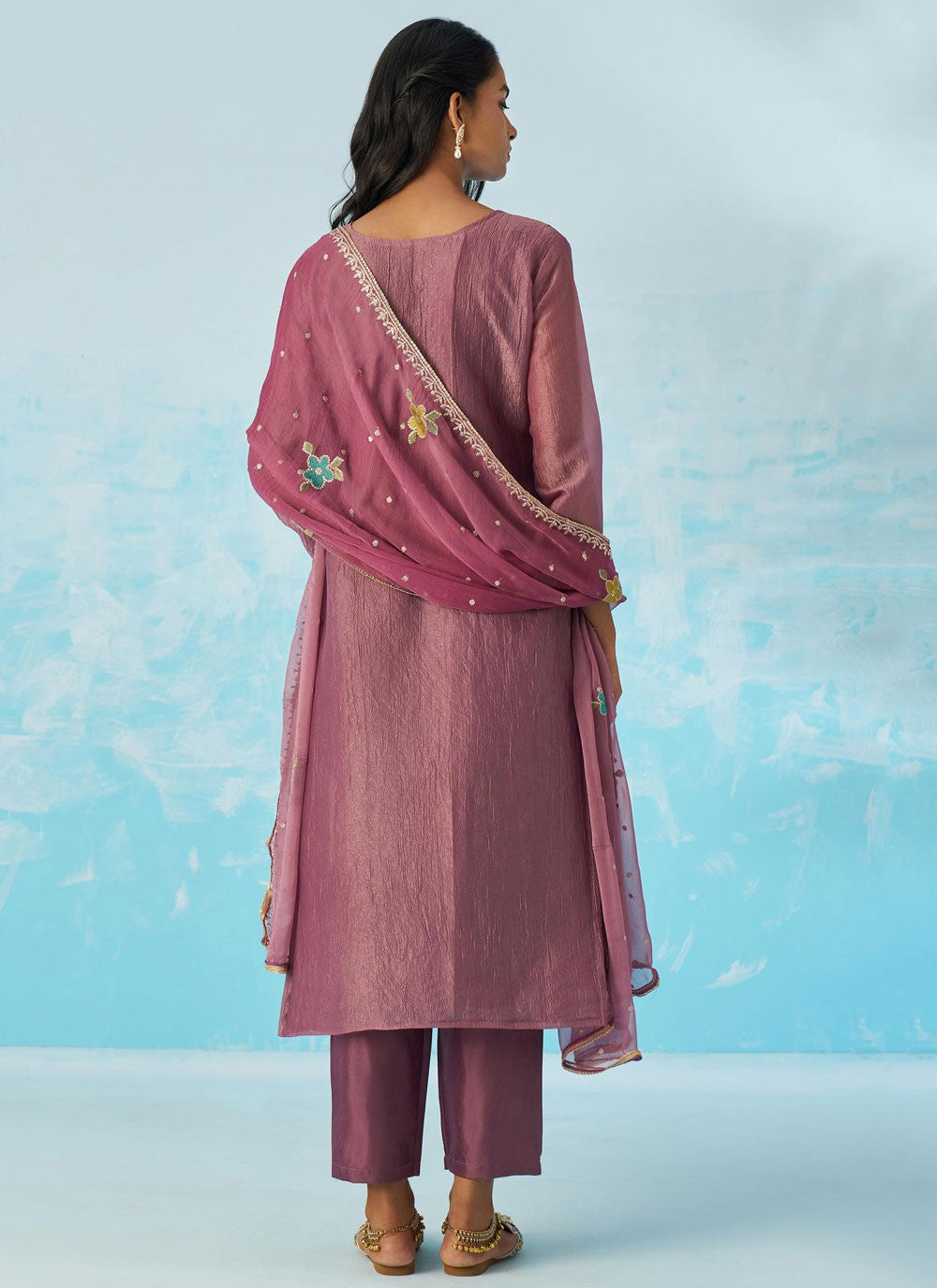 Pant Style Suit Fancy Work Purple T8871