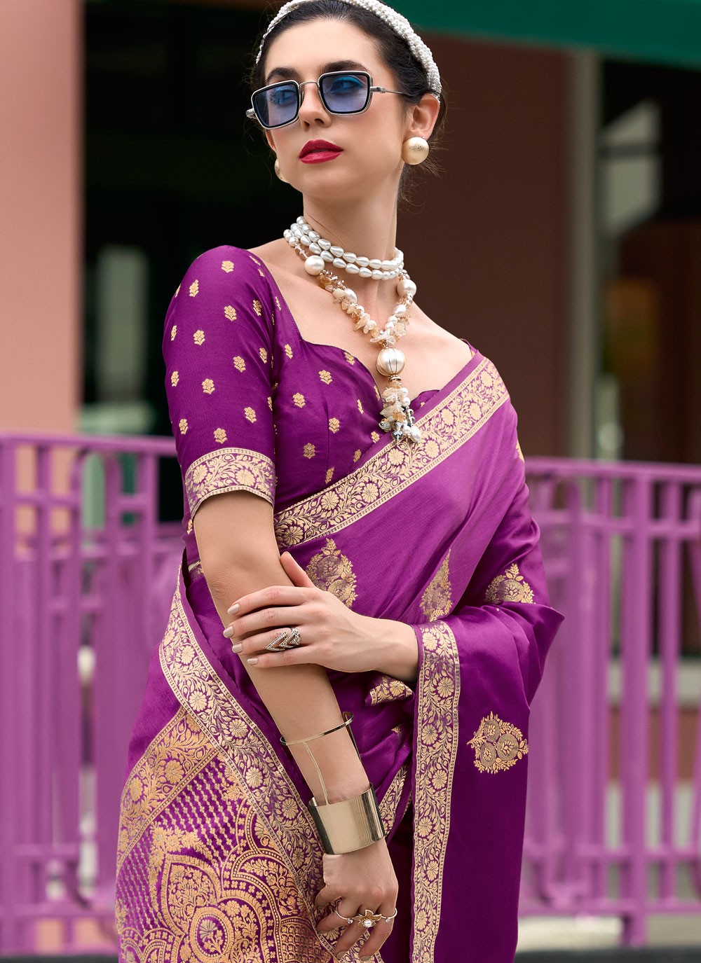 Classic Weaving Zari Satin Saree - S7754