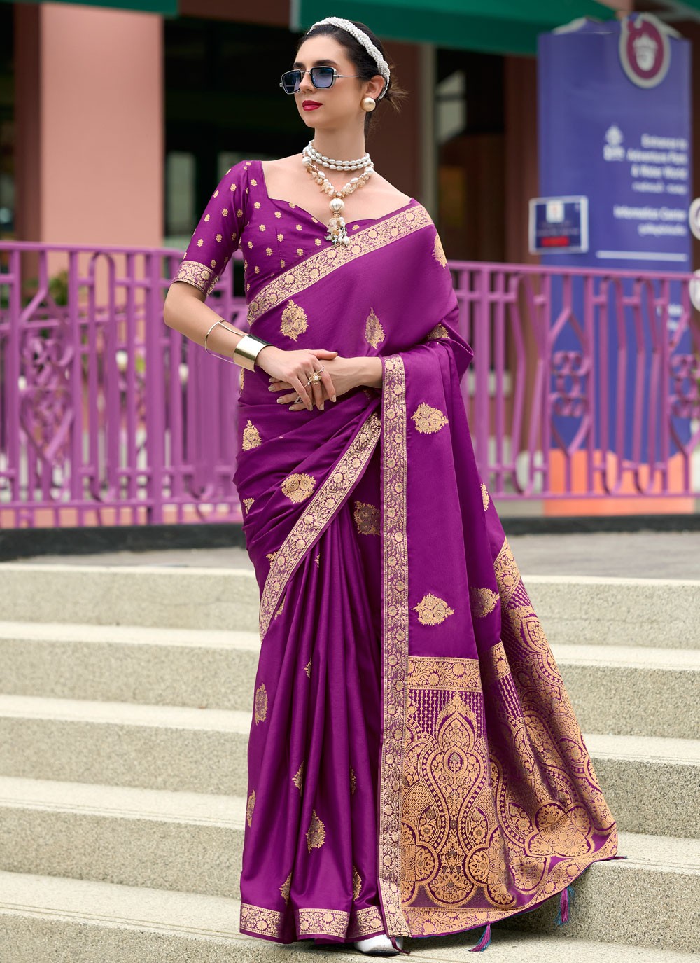 Classic Weaving Zari Satin Saree - S7754