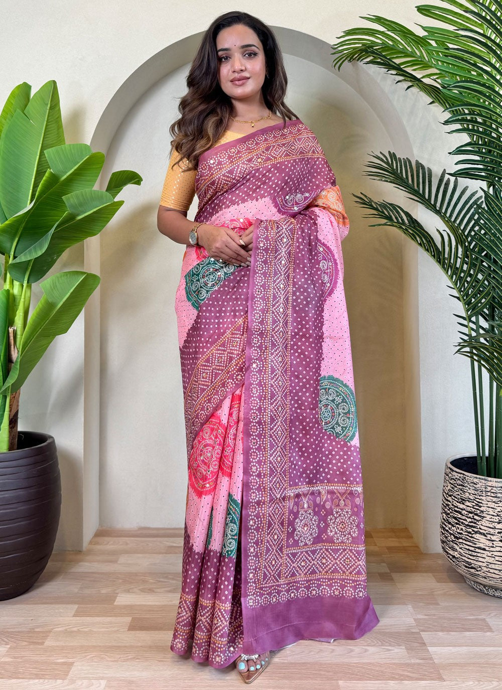 Embroidered Silk Purple Designer Saree S15192