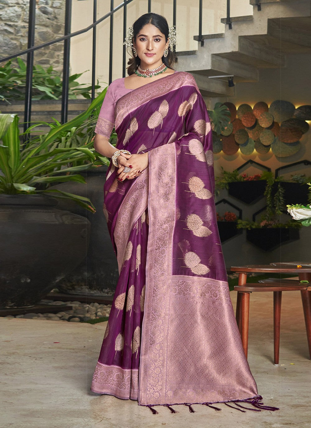 Traditional Printed Cotton Saree - S4477