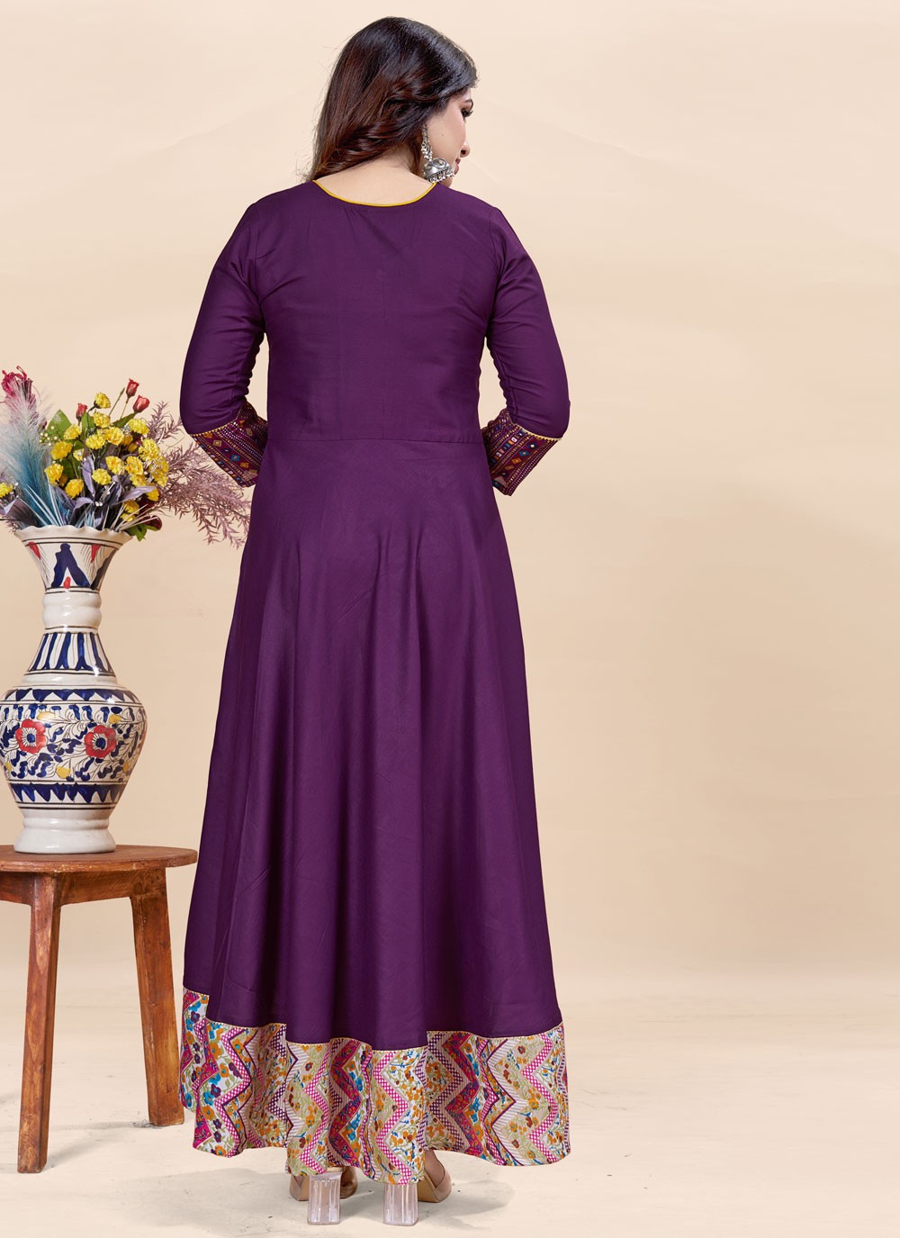Fancy Work Rayon Gown - G1909