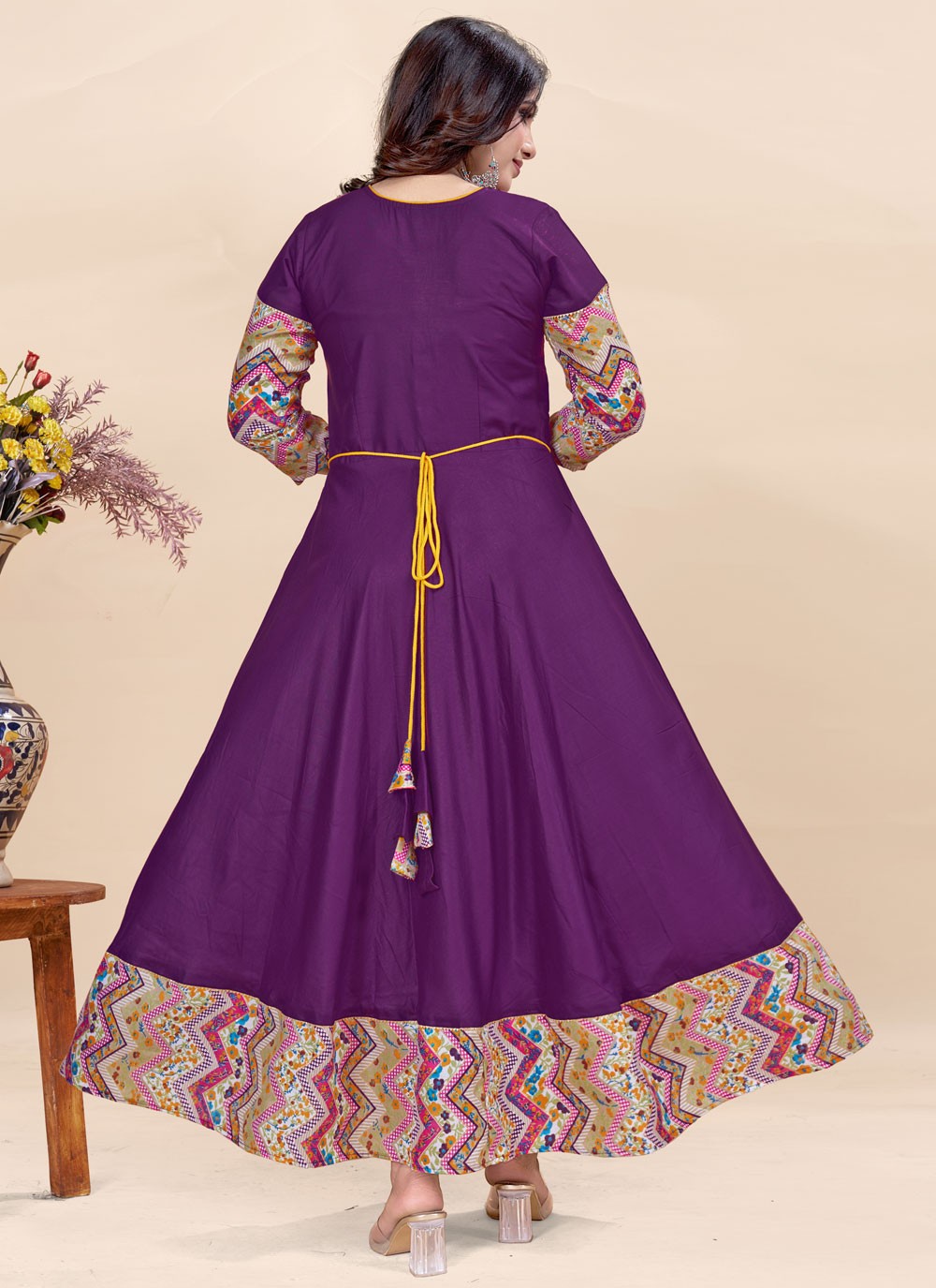 Fancy Work Rayon Gown - G1906