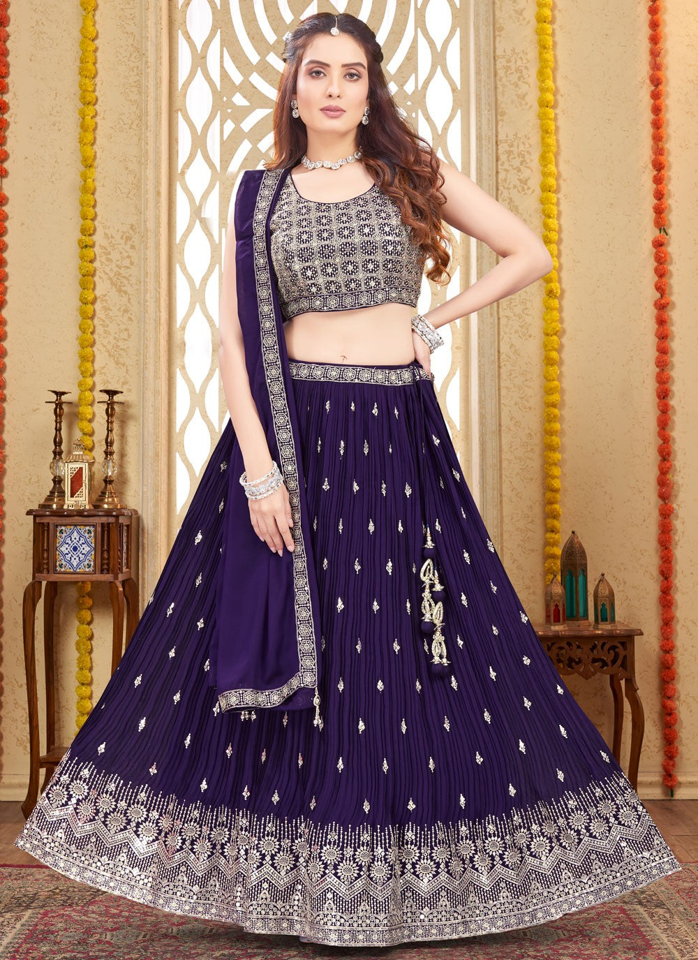 Embroidered Silk Readymade Lehenga Choli - L2650