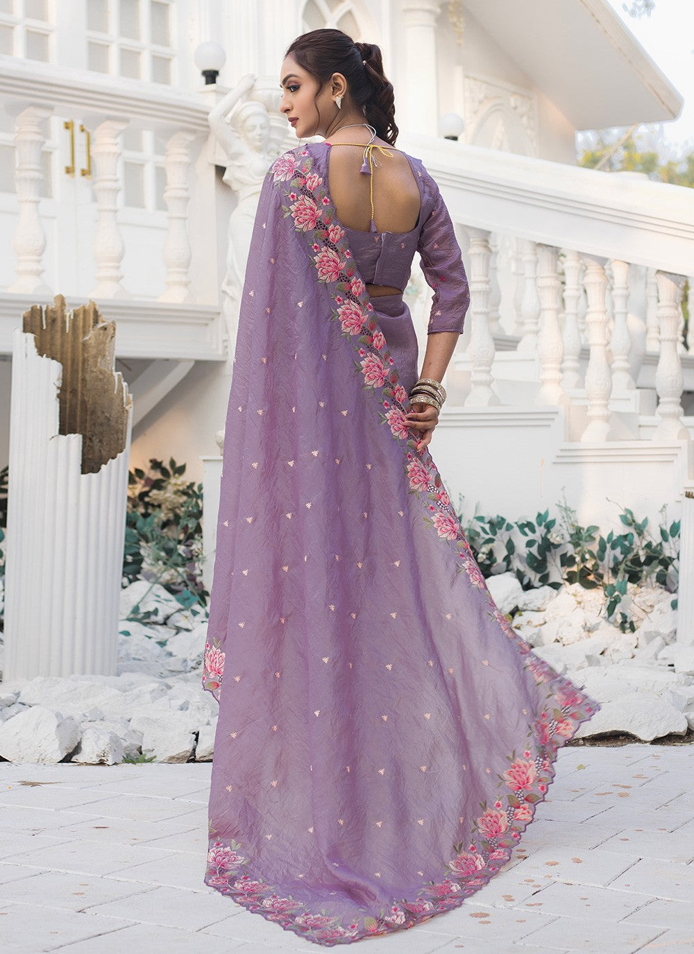 Trendy Saree Printed Purple Crush S12547
