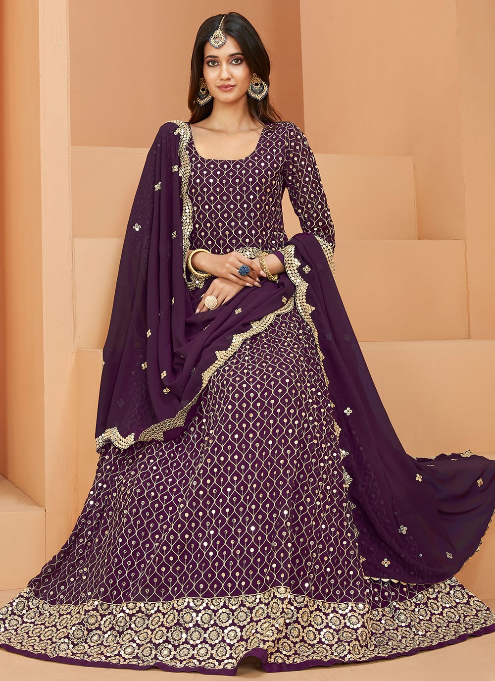 Faux Georgette Trendy Suit - T1005