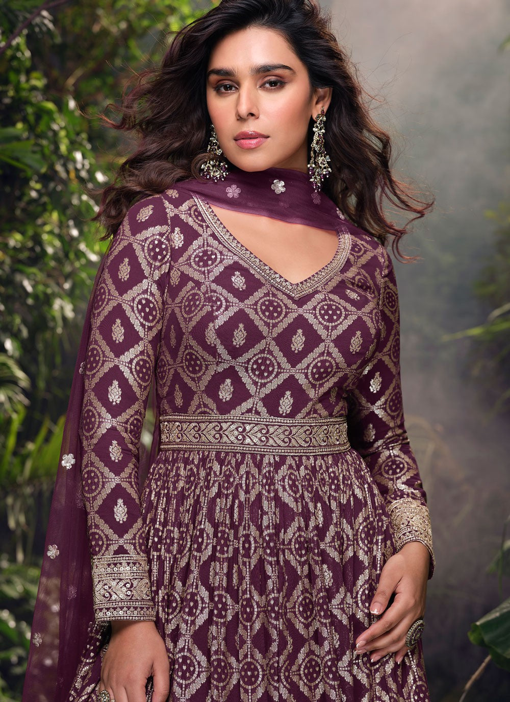 Embroidered Jacquard, Viscose Gown - G1772